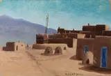 Albert Lujan, Taos, Oil on board