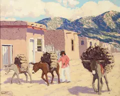 Fremont Ellis, Indian Wood Vedor -, Oil on canvas