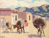 Fremont Ellis, Indian Wood Vedor -, Oil on canvas