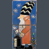 Bertold Löffler, Pair of tiles "Nachtwächter