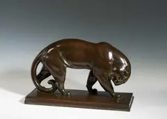 Otto Pilz, Panther, bronze, patinated dark; signed on the plinth "O. Pilz"