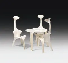Günter Beltzig, Table and 3 chairs "Floris