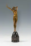 Josef Lorenzl, Dancer, bronze, patinated; onyx base; signed on the top of the base "Lorenzl"