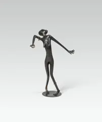 African Woman Dancing by Franz Hagenauer, brass, dark patinated; marked on the lower surface, sold Jun 2023