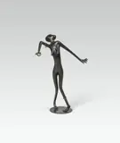 Franz Hagenauer, African Woman Dancing, brass, dark patinated; marked on the lower surface