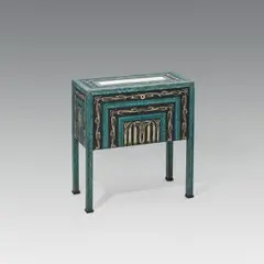 Josef Hoffmann, Chest, softwood, chalk base, painted with oil paints and watercolour; painting partly professionally restored