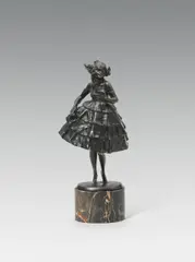 Indiscreet by Bruno Zach, bronze, patinated dark ; marble base; signed on the plinth "Zach"; minimal damage to the rear base, offered Dec 2022