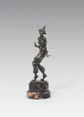 Gustav Schmidt-Cassel, Dancing female, bronze, patinated dark; marble base; signed on top of the plinth "G. Schmidt-Cassel"