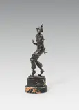 Gustav Schmidt-Cassel, Dancing female, bronze, patinated dark; marble base; signed on top of the plinth "G. Schmidt-Cassel"