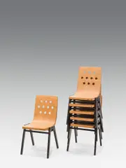 Roland Rainer, 6 Stacking chairs "3/4/3" for the Wiener Stadthalle