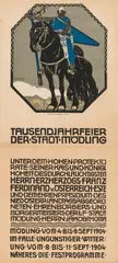 Carl Otto Czeschka, Poster for the thousand year celebration of the city of Mödling, execution: Lithografie Haufler & Lehmann, Vienna, 1904