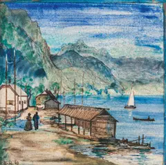 Ernst Huber, Panel with view of the seaside