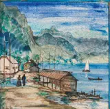 Ernst Huber, Panel with view of the seaside