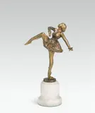 Josef Lorenzl, Ballet dancer, bronze, patinated; onyx base; signed on the plinth on the reverse: "Lorenzl"