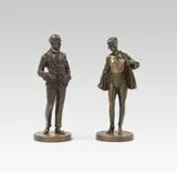 Bruno Zach, Elegant couple, bronze, patinated; signed on the bottom of the plinth: "B. ZACH"