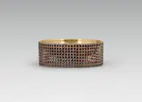 Bowl by Hagenauer, brass; copper plated metal lattice; copper plating partly rubbed, offered Jun 2022