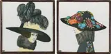 Mela Koehler, Pair of fashion illustrations, lithograph on cardboard; monogrammed on the lower left "MK"; adhesive label on the reverse "WIENER/WERK/STÄTTE"