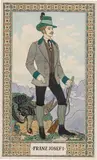 Remigius Geyling, Franz Josef I, watercolour and India ink on paper, gold edging, signed: "REMIGIUS/GEYLING", framed