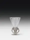 René Lalique, Vase "Faune, colourless glass, partly matted and patinated grey; signed on the bottom: "LALIQUE/FRANCE"