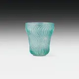 René Lalique, Vase "Actinia, colourless glass, partly matted and patinated blue; signed on the bottom: "R.LALIQUE/FRANCE"