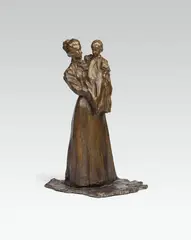 Paolo Troubetzkoy, Princess M.N. Gagarina with her daughter Marina, bronze, signed and inscribed on the base: "Paul Troubetskoy/Moscou 1898"