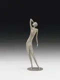 Standing nude by Hagenauer, c. 1960, nickel-plated brass; marked on the bottom: "WHW" in the circle, sold Mar 2022