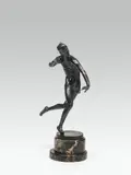 Bruno Zach, shot-putter, bronze, dark patinated; marble base; signed on the upside of the plinth: "Bruno Zach"