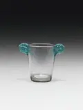 René Lalique, Vase "Chamarande, colourless glass; handle satin-coated and blue patinated; engraved on the bottom: "R. LALIQUE"