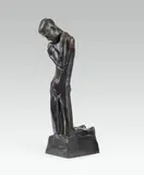 George Minne, Kneeling youth at the fountain, bronze, black patina; signed on the reverse of the plinth: "G. Minne"