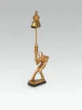 Hans Harders, Lamp, bronze, patinated; ivory; black onyx base