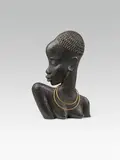 Hagenauer, African woman, bronze, cast, dark-brown patinated, brass jewelry; marked on the lower surface: "WHW" in circle, "MADE IN/AUSTRIA"