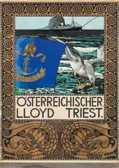 Leopold Forstner, Design for a poster for the Austrian LLoyd Triest, c. 1910, mixed media on paper