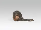 Richard Teschner, Anteater, pewter, cast, patinated, marble; marked on the bottom