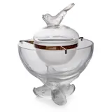 Marie-Claude Lalique, IGOR CAVIAR BOWL, STAND AND COVER, chromed holder