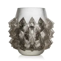 René Lalique, TÊTES DE POISSONS MULTIPLES VASE, CP554