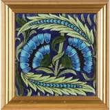 William De Morgan, FRAMED 8-INCH 'FAN' TILE, CIRCA 1900