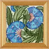 William De Morgan, FRAMED 8-INCH 'DOUBLE CARNATION' TILE, CIRCA 1890