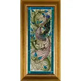 William De Morgan, FRAMED PERSIAN-STYLE THREE-TILE PANEL, CIRCA 1890