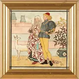 Henry Stacy Marks, 'YOUTH', A FRAMED TILE, 1873, 1873, earthenware