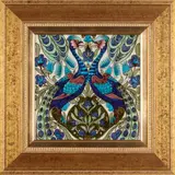 William De Morgan, FRAMED 10-INCH 'PEACOCKS' TILE, CIRCA 1885, 1885, glazed earthenware