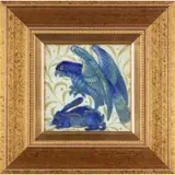 William De Morgan, FRAMED 6-INCH 'FALCON AND HARE' TRIPLE LUSTRE TILE, 1888, 1888, lustre-glazed earthenware