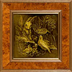 Pierre Mallet, FRAMED RELIEF TILE PLAQUE, CIRCA 1890, 1890, glazed earthenware
