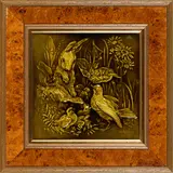 Pierre Mallet, FRAMED RELIEF TILE PLAQUE, CIRCA 1890, 1890, glazed earthenware