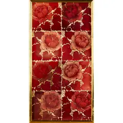 Lewis Foreman Day, FRAMED ARTS & CRAFTS LUSTRE TILE PANEL, CIRCA 1890, 1890, lustre-glazed dust-pressed clay