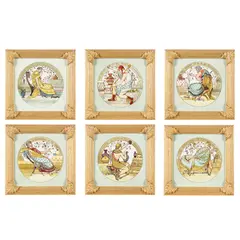 John Moyr Smith, SIX FRAMED 8-INCH 'ANACREON' TILES, CIRCA 1878, 1878