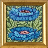 William De Morgan, FRAMED 8-INCH 'MARLBOROUGH' TILE, CIRCA 1900