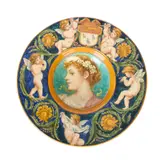 Ellen Welby, AESTHETIC MOVEMENT PORTRAIT CHARGER, 1886, 1886, painted and glazed earthenware