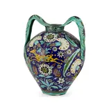 Torquato Castellani, FAIENCE TWIN-HANDLED VASE, 1881, 1881, glazed and painted earthenware