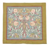 William Morris, 'OLIVE AND ROSE' EMBROIDERED PANEL, CIRCA 1880