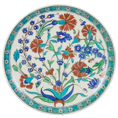 Joseph Théodore Deck, IZNIK-STYLE PLATE, CIRCA 1870, 1870, tin-glazed earthenware